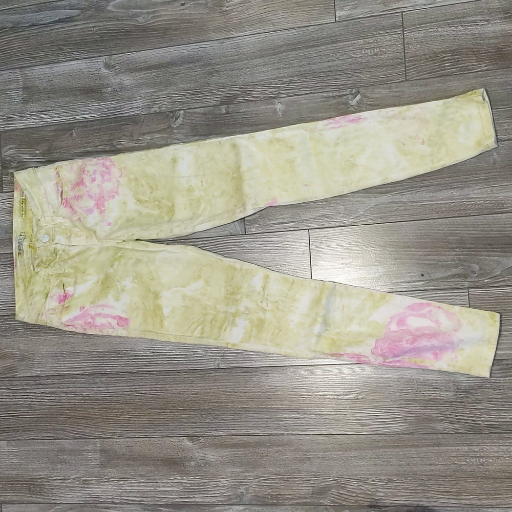 GUESS Y2K Tye Dye Mint Wash Brittney Skinny Ankle Pants Size 25